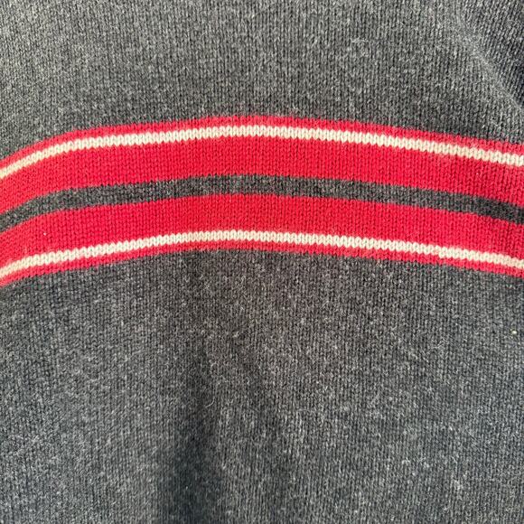 Vintage Old Navy Sweater Lambswool Blend XL Crewneck Striped Y2K Mens Gray - Picture 2 of 8